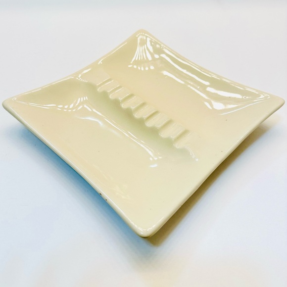 Vintage 60s MCM Royal Haeger Pottery Ivory Ceramic Atomic Age Large Ashtray - Picture 2 of 9